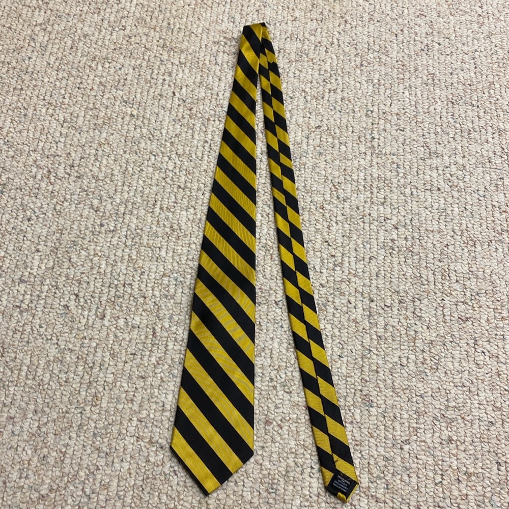 Black and yellow striped tie